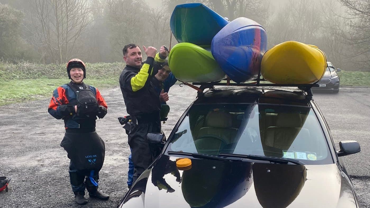 Paddling action shot